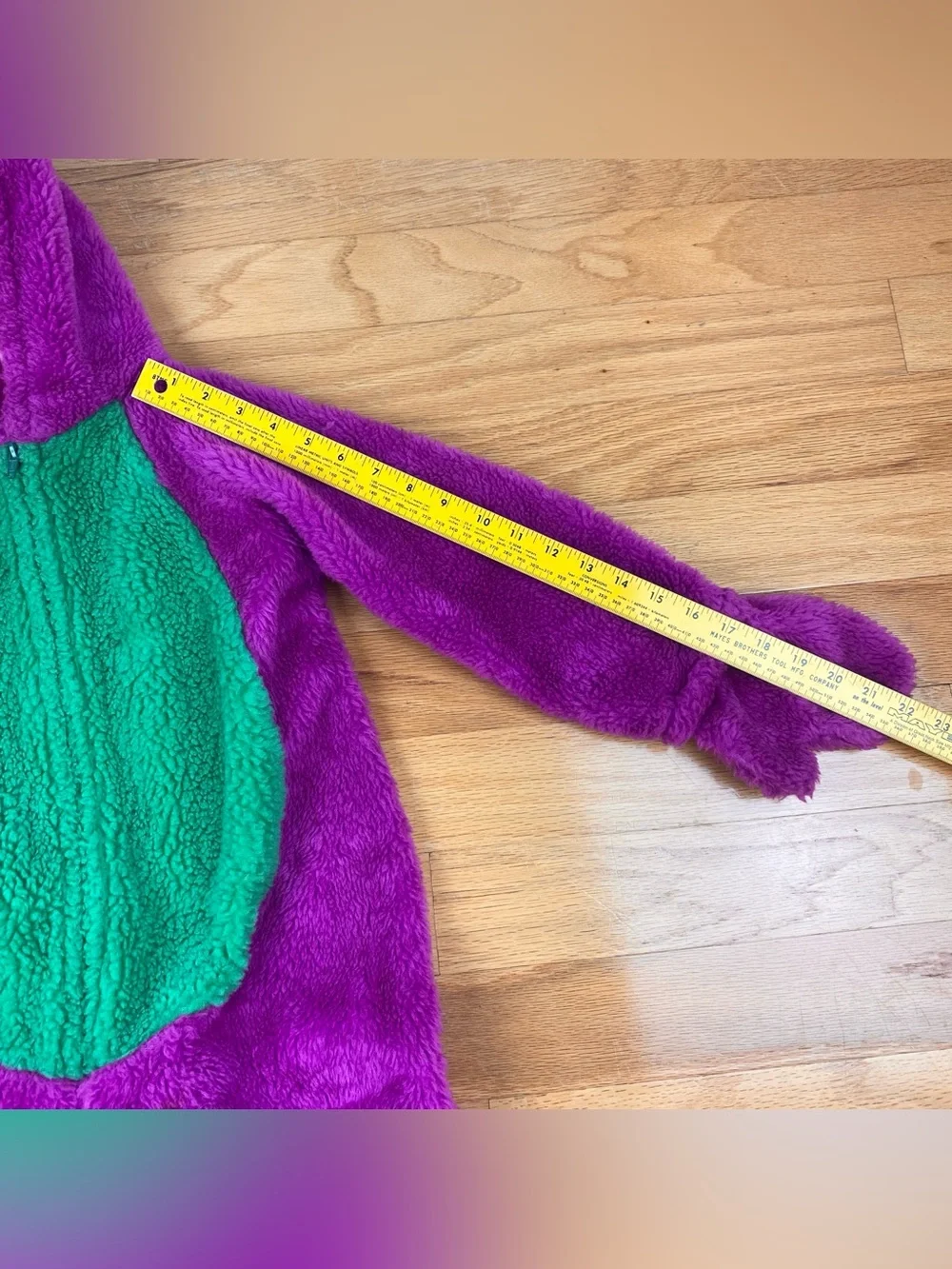 Barney The Purple Dinosaur Sherpa Fleece Kids Costume Zip 1997 halloween 4-6